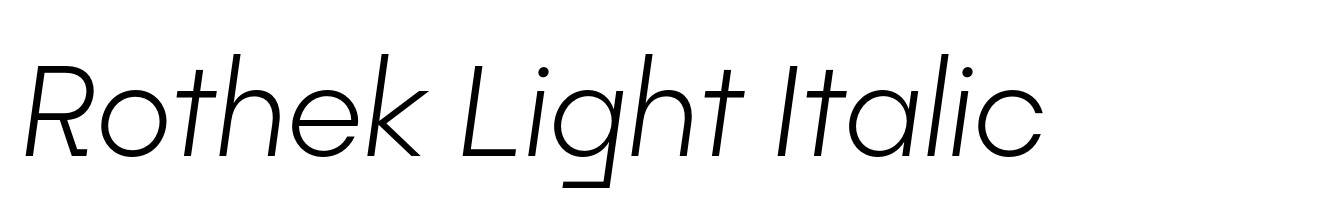 Rothek Light Italic